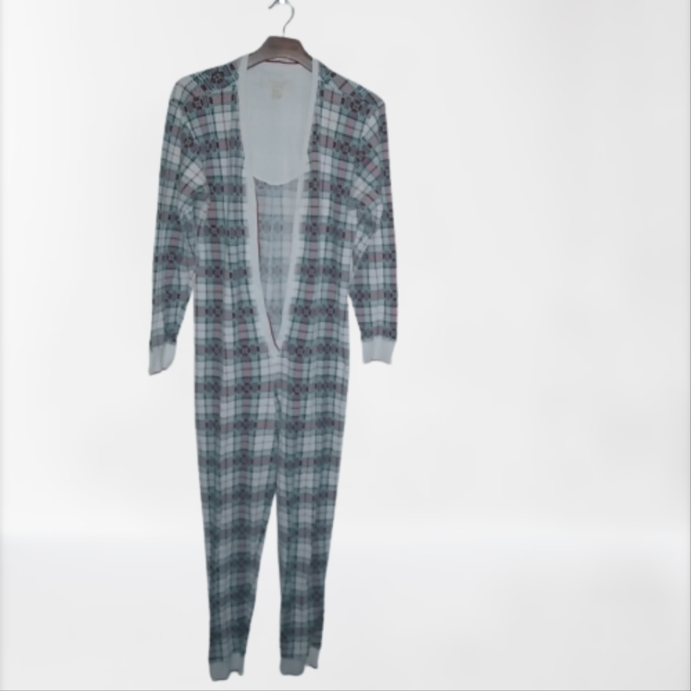 Victorias Secret M Christmas Plaid One Piece Waffle Sleeper